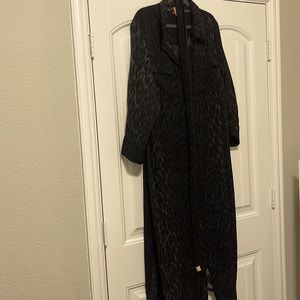 Vince Camuto Green Black Animal Print Shift Dress 3x